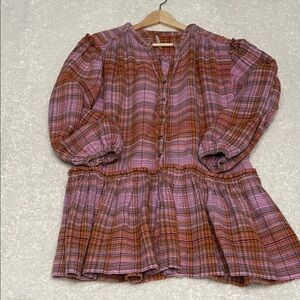 Free People Multicolor Textured Knit cotton dress